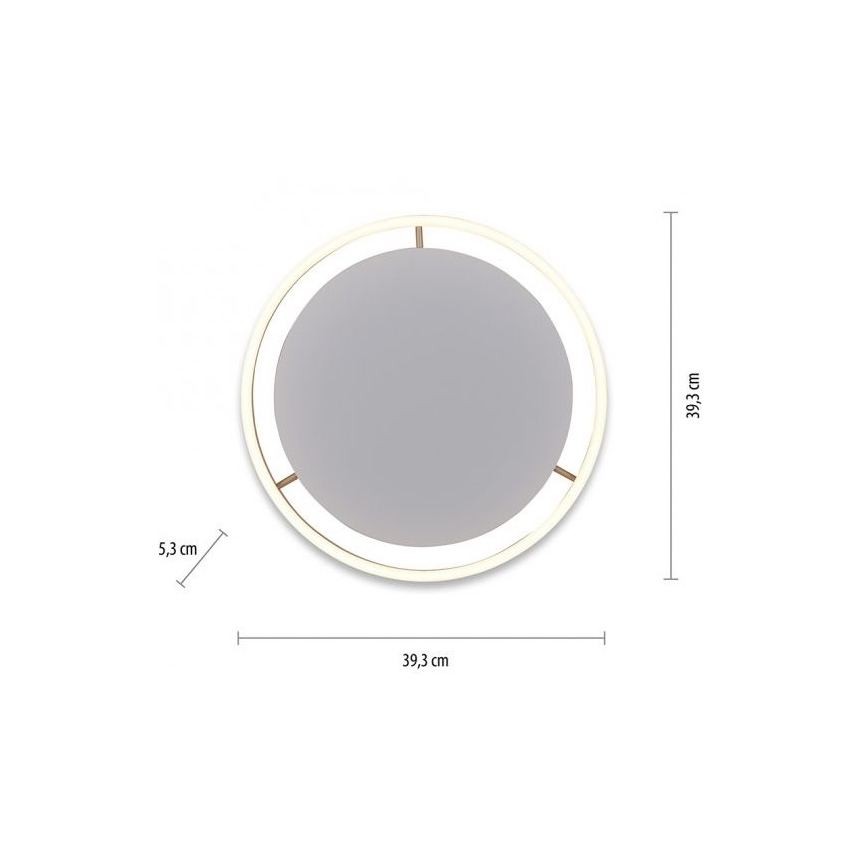 Leuchten Direkt 15391-60 - LED Reguliuojamas lubinis šviestuvas RITUS LED/20W/230V žalvaris