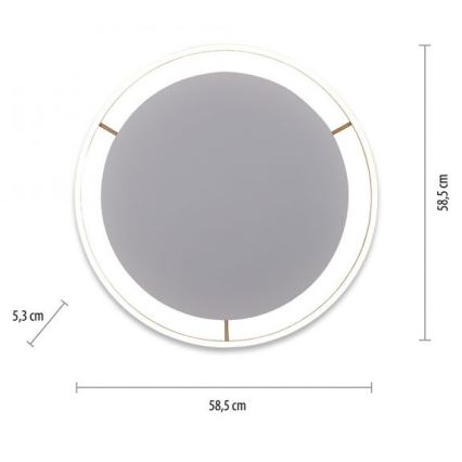 Leuchten Direkt 15392-60 - LED Reguliuojamas lubinis šviestuvas RITUS LED/30W/230V žalvaris