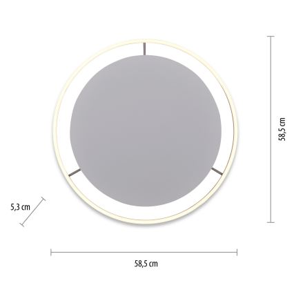 Leuchten Direkt 15392-95 - LED Pritemdomas lubinis šviestuvas RITUS LED/30W/230V matinis chromas