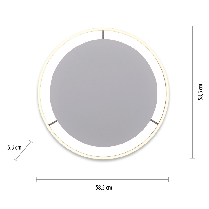 Leuchten Direkt 15392-95 - LED Pritemdomas lubinis šviestuvas RITUS LED/30W/230V matinis chromas