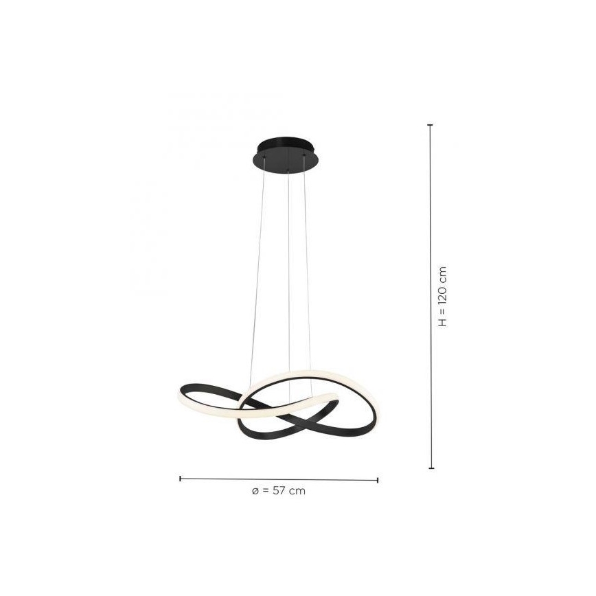 Leuchten Direkt 15402-18-LED Reguliuojamas pakabinamas sietynas MARIA LED/25W/230V juodas
