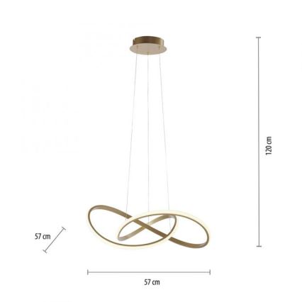 Leuchten Direkt 15402-60 - LED Reguliuojamas pakabinamas sietynas MARIA LED/25W/230V