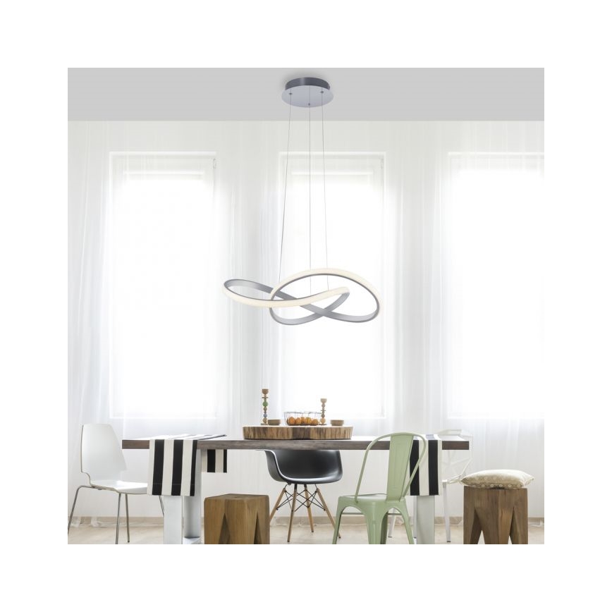 Leuchten Direkt 15402-95 - LED Reguliuojamas pakabinamas sietynas  MARIA LED/25W/230V matinis chromas
