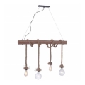 Leuchten Direkt 15483-18 - Sietynas, kabinamas ant virvės ROPE 4xE27/60W/230V