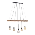 Leuchten Direkt 15515-18 - Pakabinamas sietynas DAMIAN 5xE27/60W/230V eukaliptas