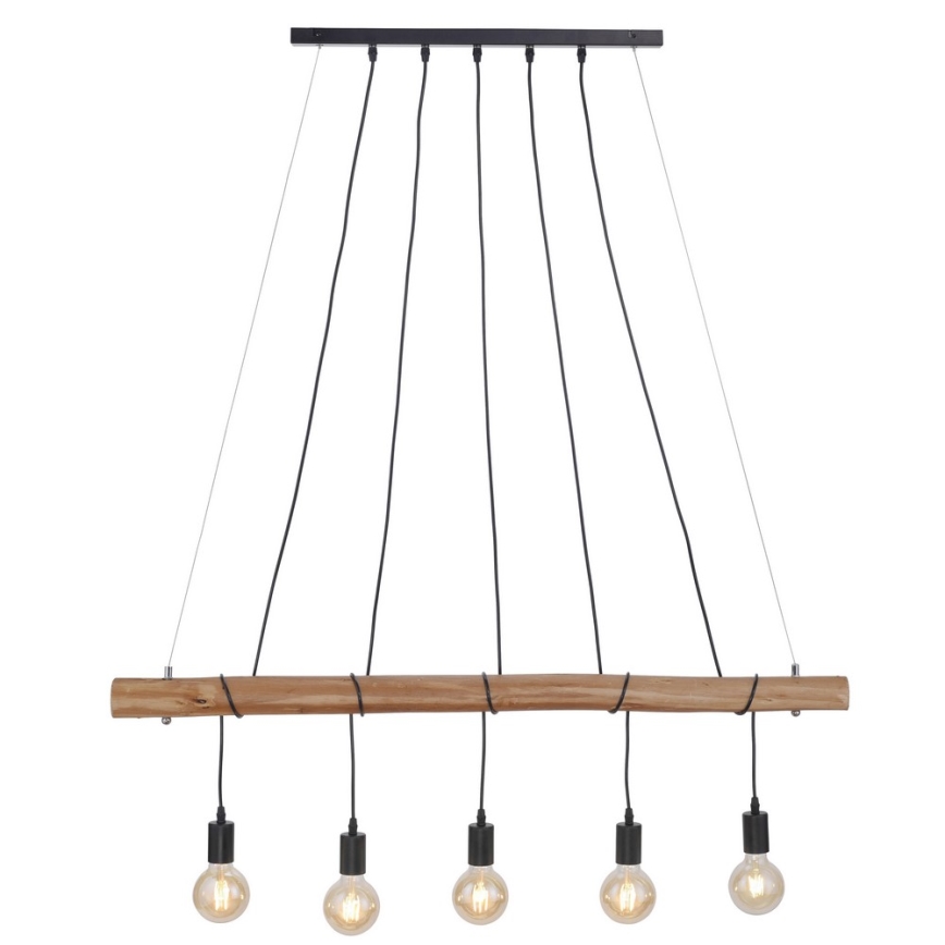 Leuchten Direkt 15515-18 - Pakabinamas sietynas DAMIAN 5xE27/60W/230V eukaliptas