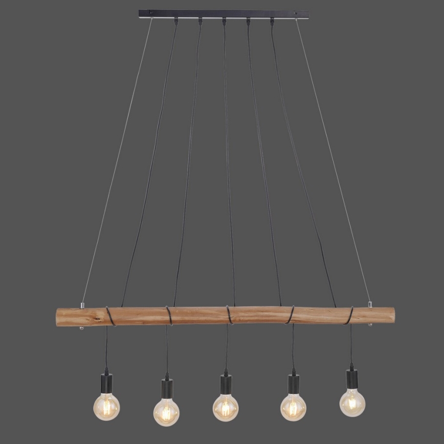 Leuchten Direkt 15515-18 - Pakabinamas sietynas DAMIAN 5xE27/60W/230V eukaliptas