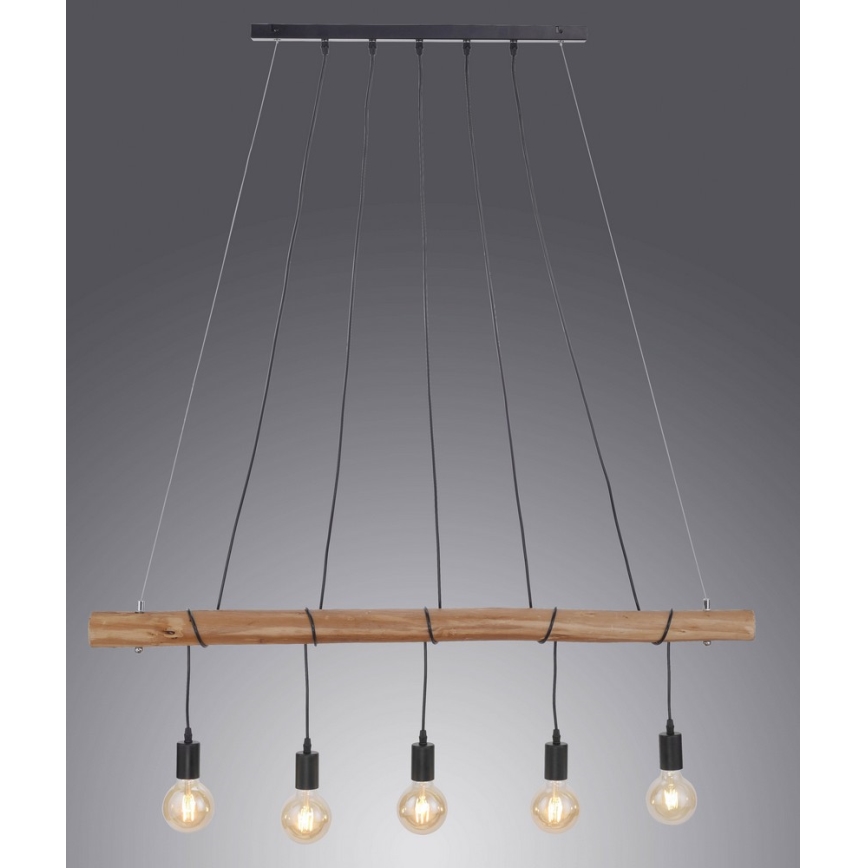 Leuchten Direkt 15515-18 - Pakabinamas sietynas DAMIAN 5xE27/60W/230V eukaliptas