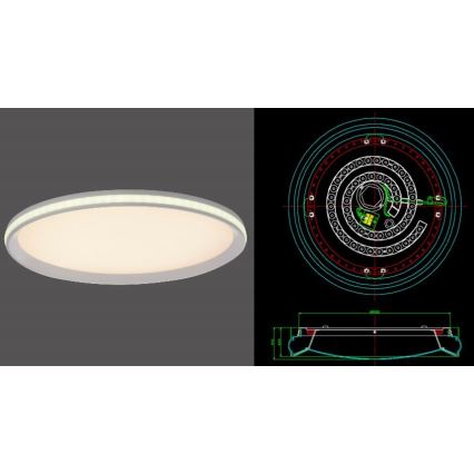 Leuchten Direkt 15544-16 - LED RGB Reguliuojamas lubinis šviestuvas RIBBON LED/15W/230V + Valdymo pultas