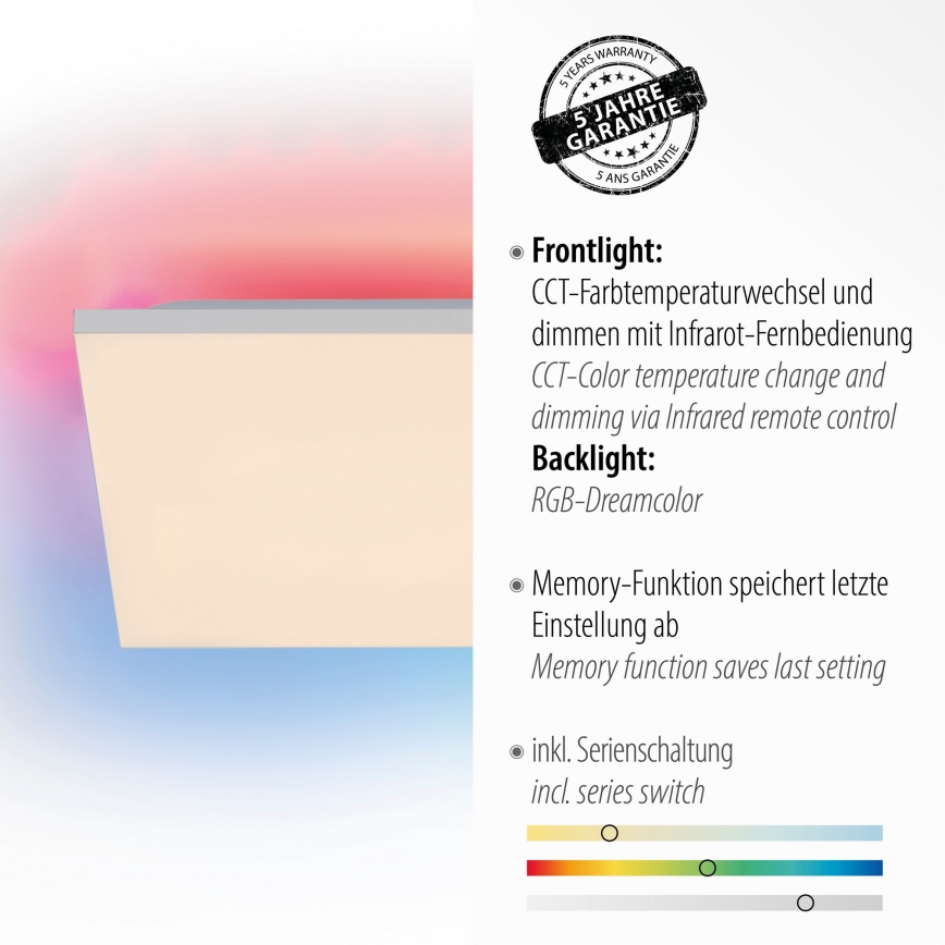 Leuchten Direkt 15561-16 - LED RGB Reguliuojamas lubinis šviestuvas CONRAD LED/27W/230V + valdymo pultas