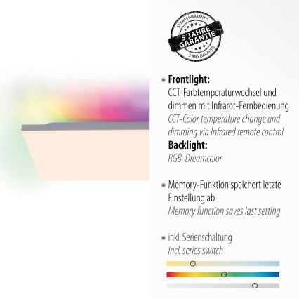 Leuchten Direkt 15562-16 - LED RGB Reguliuojamas lubinis šviestuvas CONRAD LED/35W/230V + valdymo pultas