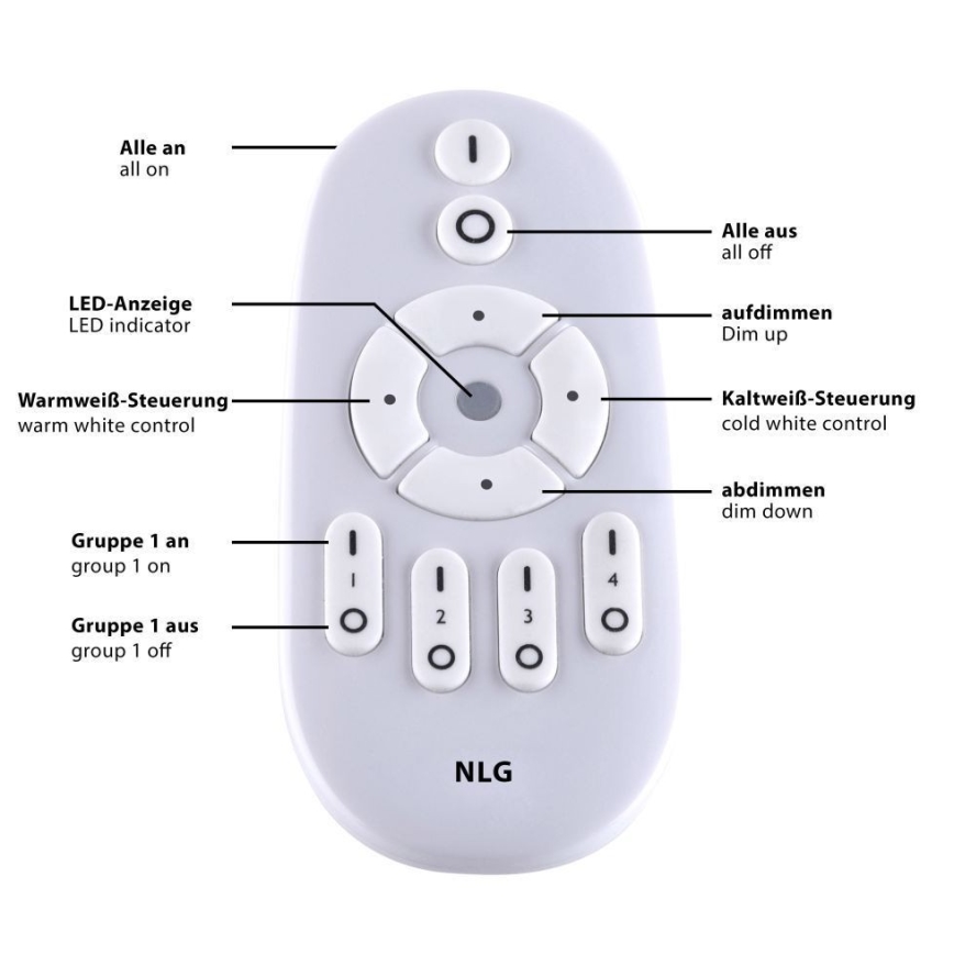 Leuchten Direkt 15571-16 - LED Reguliuojamas lubinis šviestuvas FLAT LED/23,5W/230V 2700-5000K + valdymo pultas
