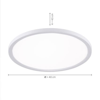 Leuchten Direkt 15571-16 - LED Reguliuojamas lubinis šviestuvas FLAT LED/23,5W/230V 2700-5000K + valdymo pultas