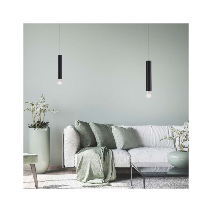 Leuchten Direkt 15617-18 - Pakabinamas sietynas BRUNA 1xE27/60W/230V juodas