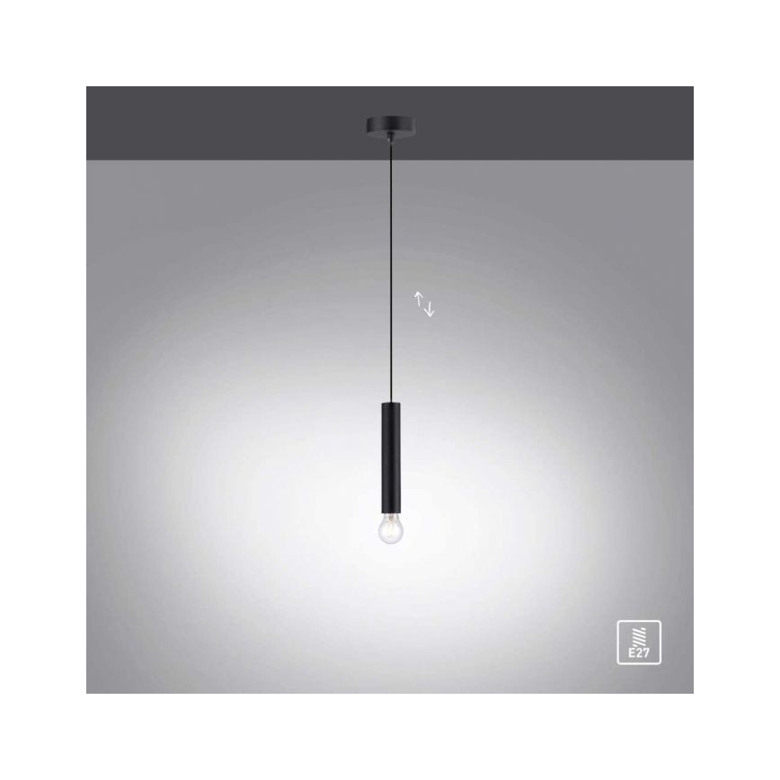 Leuchten Direkt 15617-18 - Pakabinamas sietynas BRUNA 1xE27/60W/230V juodas