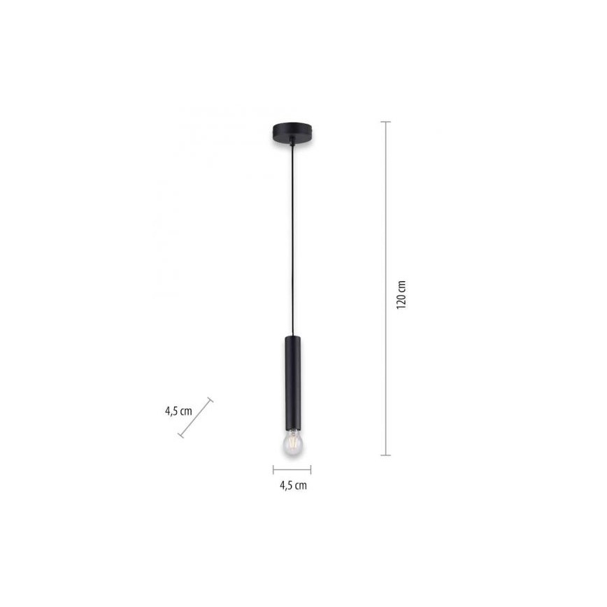 Leuchten Direkt 15617-18 - Pakabinamas sietynas BRUNA 1xE27/60W/230V juodas