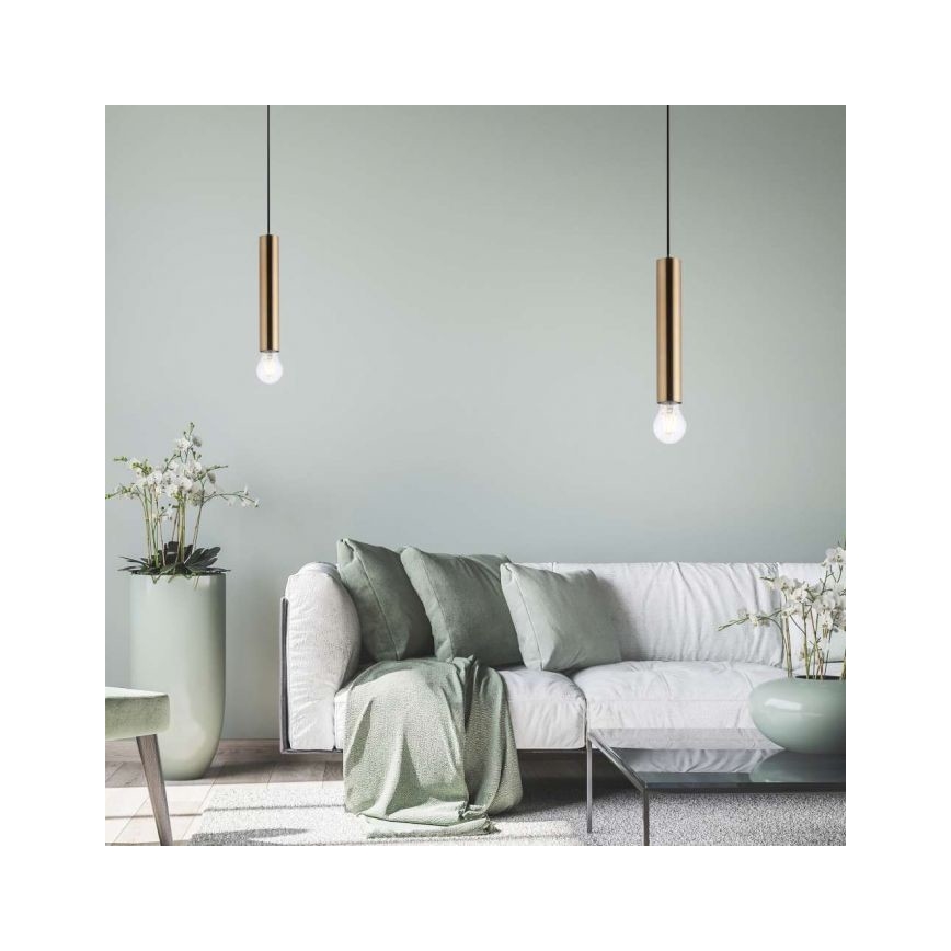 Leuchten Direkt 15617-60 - Pakabinamas sietynas BRUNA 1xE27/60W/230V žalvaris
