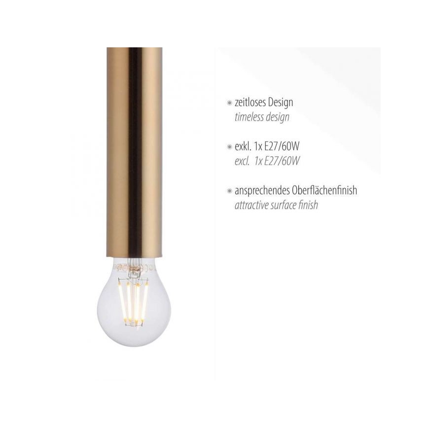 Leuchten Direkt 15617-60 - Pakabinamas sietynas BRUNA 1xE27/60W/230V žalvaris