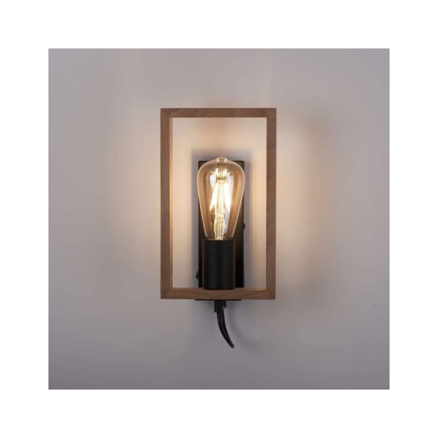 Leuchten Direkt 15654-18 - Sieninis šviestuvas FRANKY 1xE27/60W/230V akacija
