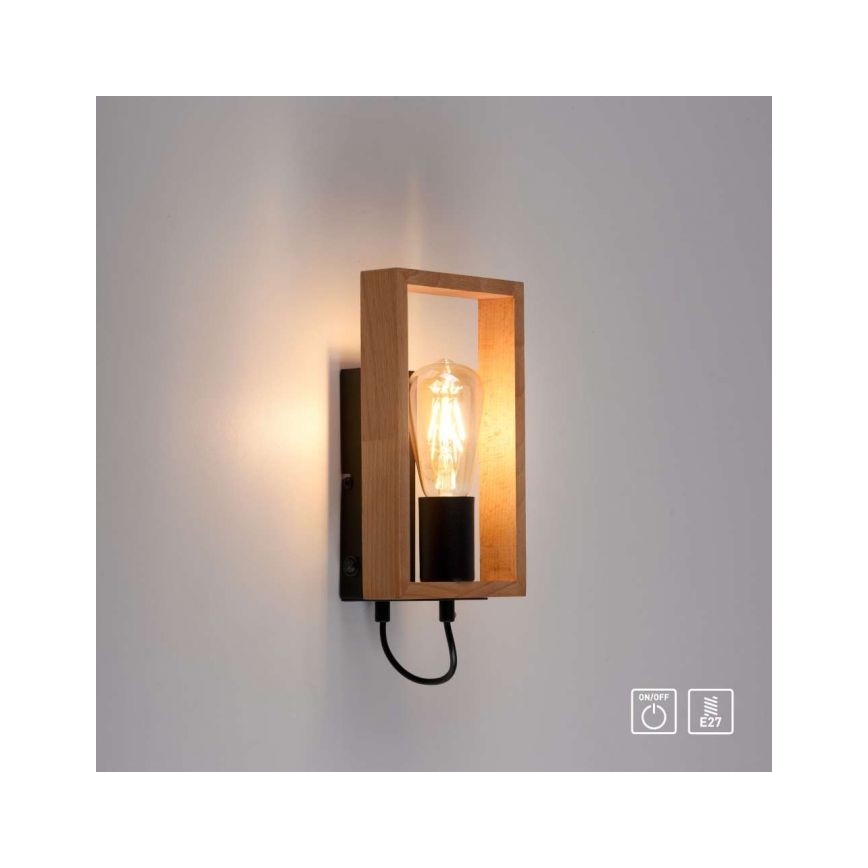Leuchten Direkt 15654-18 - Sieninis šviestuvas FRANKY 1xE27/60W/230V akacija