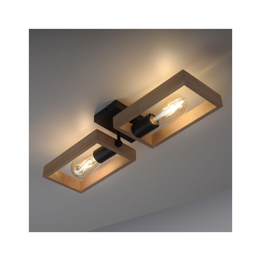 Leuchten Direkt 15657-18 - Tvirtinamas sietynas FRANKY 2xE27/60W/230V akacija