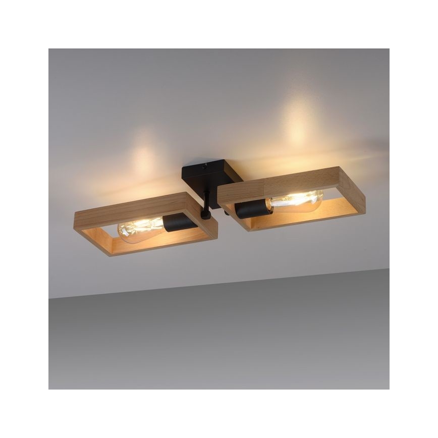 Leuchten Direkt 15657-18 - Tvirtinamas sietynas FRANKY 2xE27/60W/230V akacija