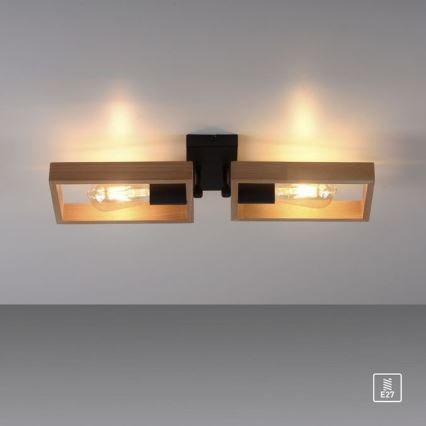 Leuchten Direkt 15657-18 - Tvirtinamas sietynas FRANKY 2xE27/60W/230V akacija