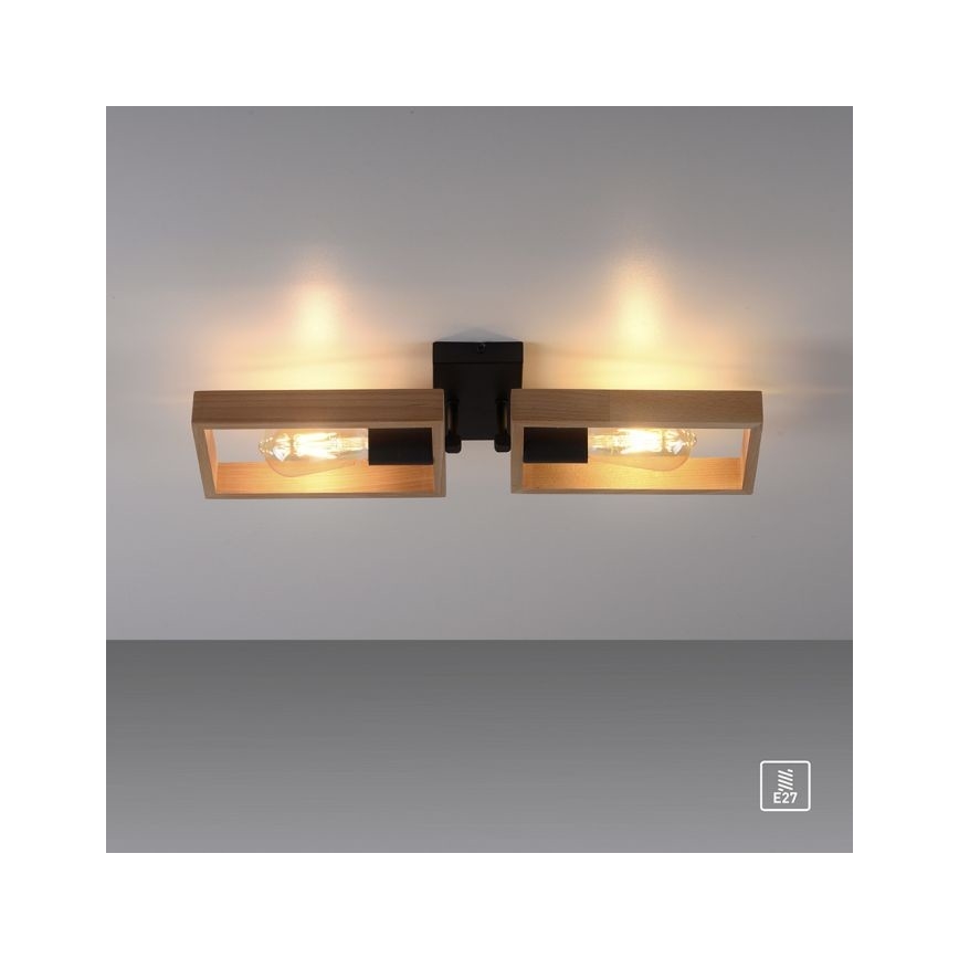 Leuchten Direkt 15657-18 - Tvirtinamas sietynas FRANKY 2xE27/60W/230V akacija