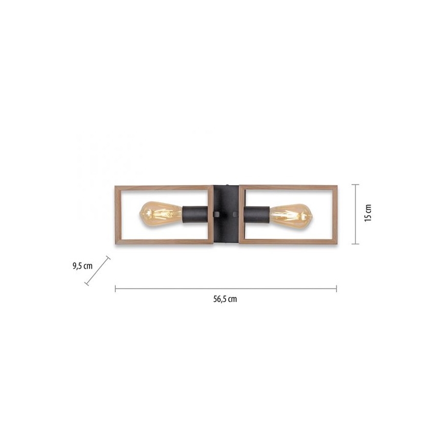 Leuchten Direkt 15657-18 - Tvirtinamas sietynas FRANKY 2xE27/60W/230V akacija