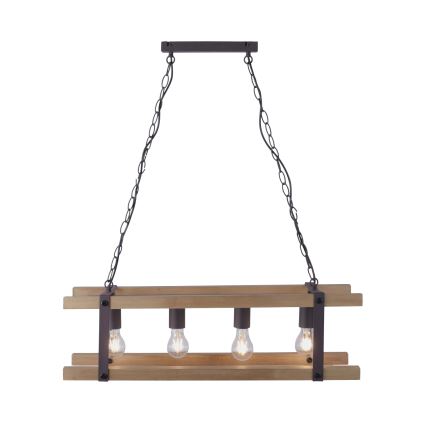 Leuchten Direkt 15684-79 - Sietynas, kabinamas ant grandinės EDITH 4xE27/60W/230V pušis