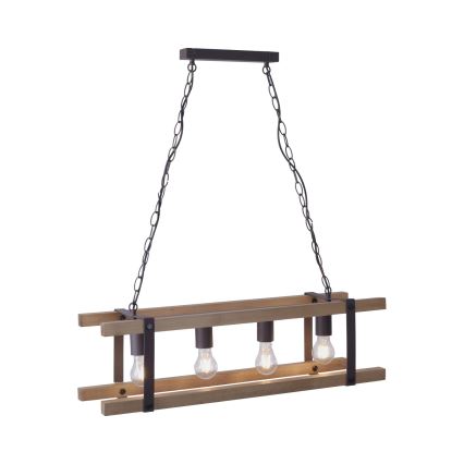 Leuchten Direkt 15684-79 - Sietynas, kabinamas ant grandinės EDITH 4xE27/60W/230V pušis