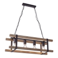 Leuchten Direkt 15684-79 - Sietynas, kabinamas ant grandinės EDITH 4xE27/60W/230V pušis
