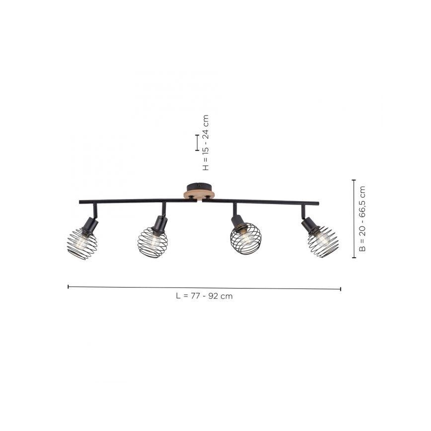 Leuchten Direkt 15924-79 - Akcentinis apšvietimas EUGEN 4xE14/40W/230V ąžuolas