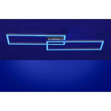 Leuchten Direkt 16430-55 - LED RGBW dimeriuojamas lubinis šviestuvas MAXI 2xLED/18W/230V 2700–5000K matinis chromas + nuotolinis valdymas