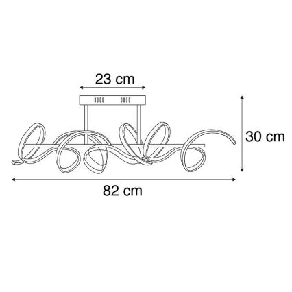 Leuchten Direkt 19032-21 - LED Reguliuojamas ant pagrindo montuojamas sietynas CURLS LED/25,8W/230V