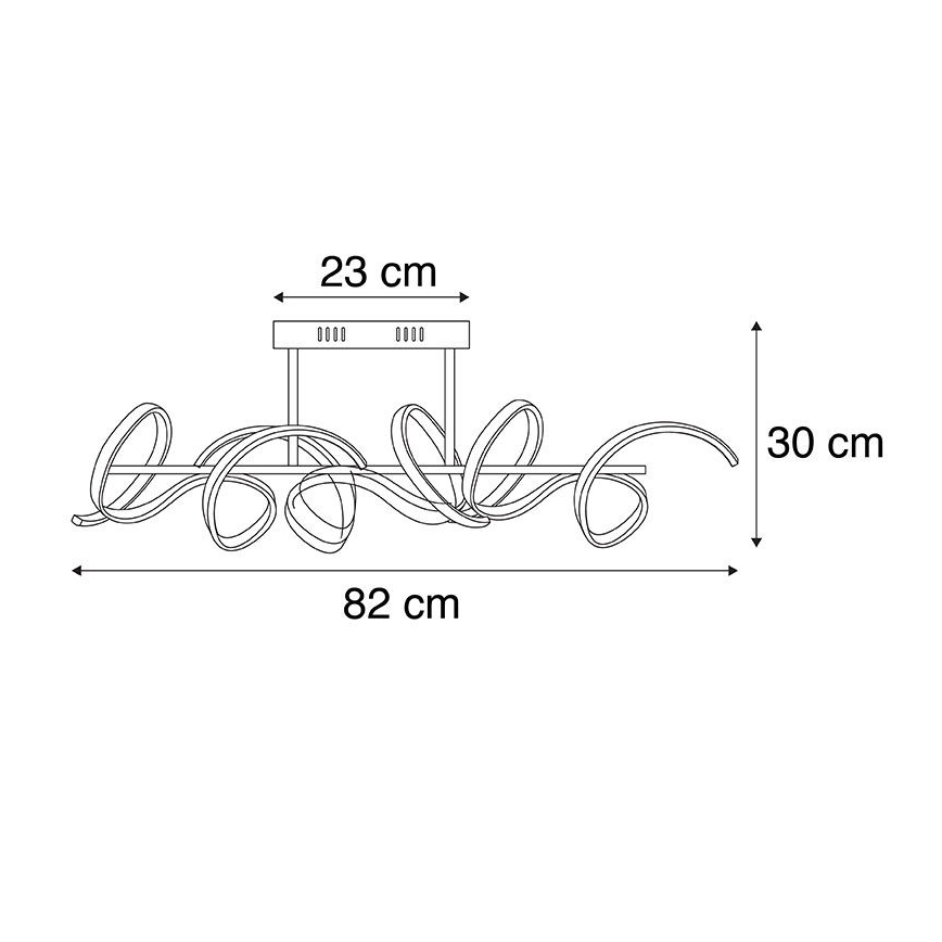 Leuchten Direkt 19032-21 - LED Reguliuojamas ant pagrindo montuojamas sietynas CURLS LED/25,8W/230V