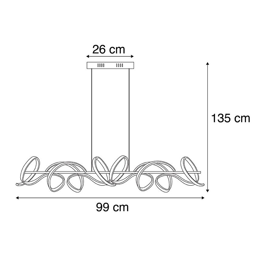 Leuchten Direkt 19033-21 - LED reguliuojamas pakabinamas šviestuvas ant laido CURLS LED/40,8W/230V