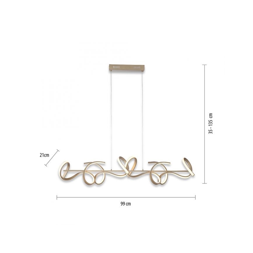 Leuchten Direkt 19033-60 - LED Reguliuojamas pakabinamas sietynas CURLS LED/40,8W/230V