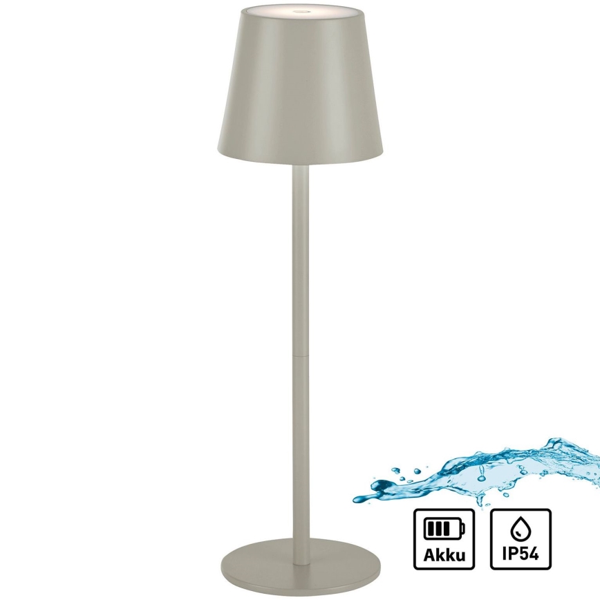 Leuchten Direkt 19250-40 - LED Pritemdoma įkraunama lauko lempa EURIA LED/3W/5V 2600 mAh IP54 pilka