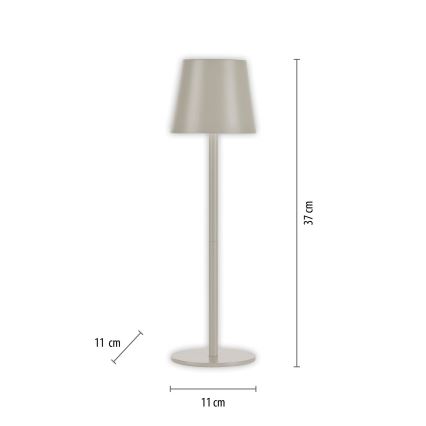 Leuchten Direkt 19250-40 - LED Pritemdoma įkraunama lauko lempa EURIA LED/3W/5V 2600 mAh IP54 pilka