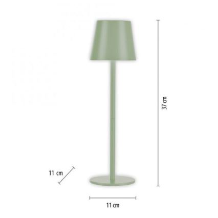 Leuchten Direkt 19250-43 - LED Pritemdoma įkraunama lauko lempa EURIA LED/3W/5V IP54 žalia