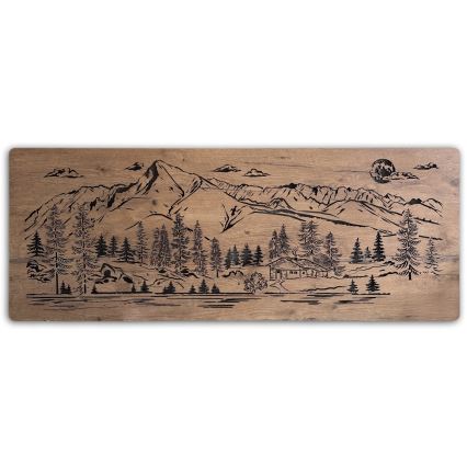 Li-Go 23524/DUB2 - Reguliuojamo ryškumo LED sieninė dekoracija LED/24W/230V 130x50 cm ąžuolas/Trobelė kalnuose