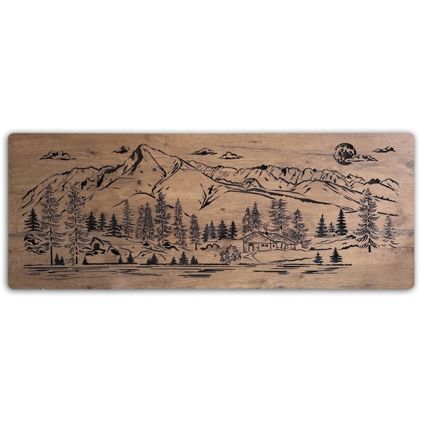 Li-Go 23524/DUB2 - Reguliuojamo ryškumo LED sieninė dekoracija LED/24W/230V 130x50 cm ąžuolas/Trobelė kalnuose