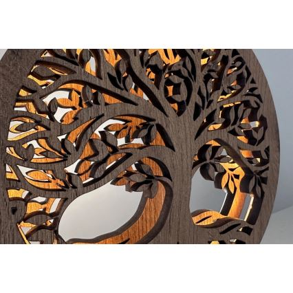 Li-Go 23577/DUB2 - Reguliuojama LED stalinė dekoracija LED/12W/230V 20x22 cm ąžuolas/Gyvybės medis