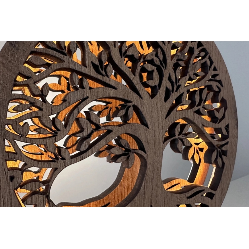 Li-Go 23577/DUB2 - Reguliuojama LED stalinė dekoracija LED/12W/230V 20x22 cm ąžuolas/Gyvybės medis