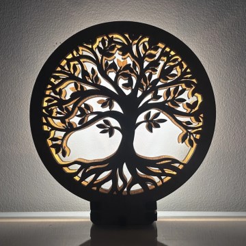 Li-Go 23577/DUB2 - Reguliuojama LED stalinė dekoracija LED/12W/230V 20x22 cm ąžuolas/Gyvybės medis