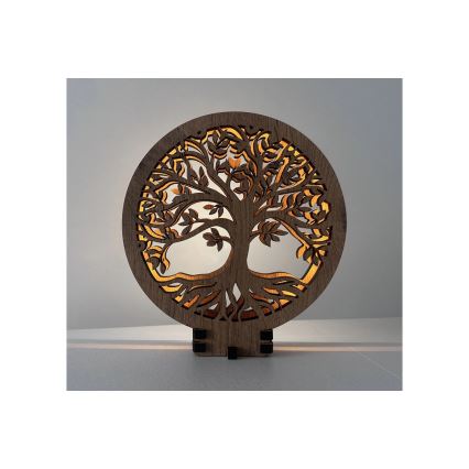 Li-Go 23577/DUB2 - Reguliuojama LED stalo dekoracija LED/12W/230V 20x22 cm ąžuolas/Gyvybės medis