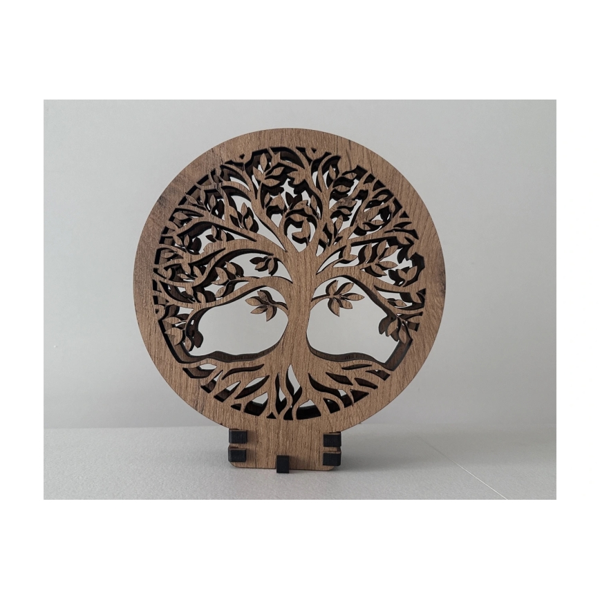 Li-Go 23577/DUB2 - Reguliuojama LED stalo dekoracija LED/12W/230V 20x22 cm ąžuolas/Gyvybės medis