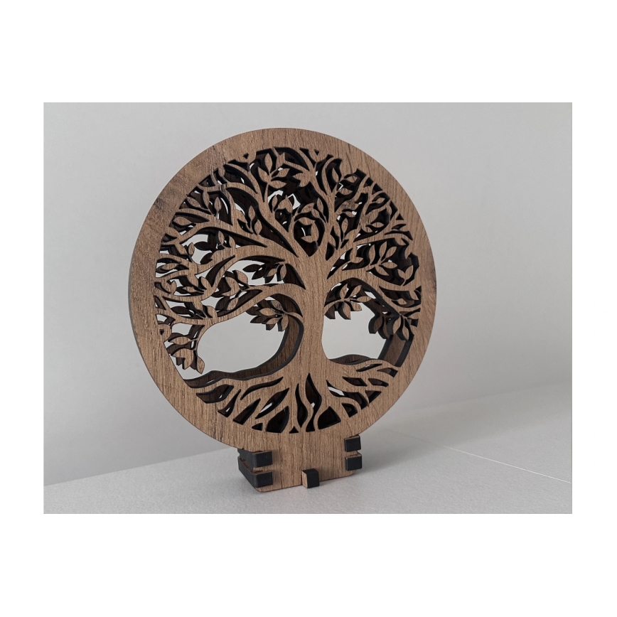 Li-Go 23577/DUB2 - Reguliuojama LED stalo dekoracija LED/12W/230V 20x22 cm ąžuolas/Gyvybės medis