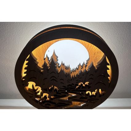 Li-Go 23580/DUB2 - Dimeriuojama LED stalinė dekoracija LED/12W/230V 20x22 cm ąžuolas/Miške